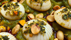 Marinade de Saint-Jacques aux pistaches