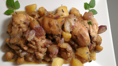 Chapon aux pommes et aux châtaignes