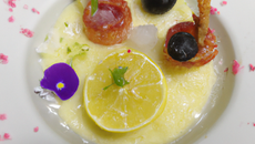 Sorbet de la mer sur son lit de parme