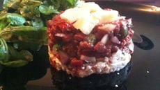 Tartare de bœuf au couteau au chèvre frais