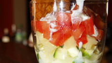 Verrines tomates, courgette