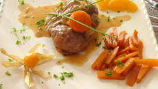 Osso bucco orange aux carottes glacée miel de safran