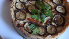 Quiche à l'aubergine et au chèvre