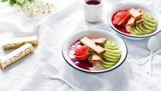 Porridge coloré et croustillant aux crêpes dentelle nature