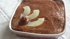 Tiramisu aux poires et à la crème de marrons
