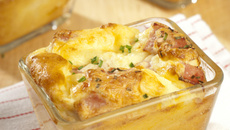 Clafoutis fondant au jambon et à l'emmental