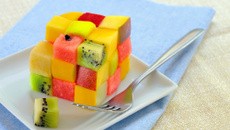 Salade de fruits façon Rubisk's cube