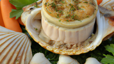 Terrine chaude aux coquilles Saint Jacques