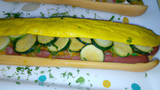 Hot dog original de courgettes
