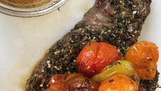 Agneau presto au four et dés d'agneau presto et sa purée de blettes au parmesan