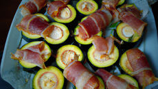 Courgettes farcies au jambon fumé