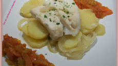 Dos de cabillaud et compotée de tomates