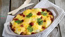 Gratin de chou-fleur et jambon de Serrano à la mimolette