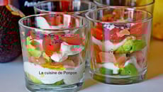 Verrine avocat, saumon fumé et tomate