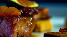 Carré de porc caramélisé au chutney de figues