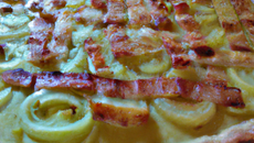 Tarte poireaux lardons Reblochon