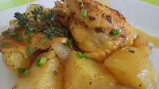 Pommes de terre à l'indienne et poulet fermier