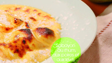 Sabayon au rhum, aux poires et aux kiwis