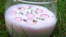 Soupe crémeuse de radis rose