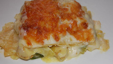 Lasagne aux poireaux et poulet