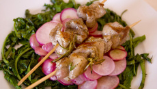 Brochette de porc aux radis