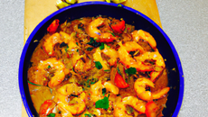 Poêlée exotique aux crevettes