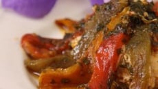 Tajine de cabillaud aux 3 poivrons