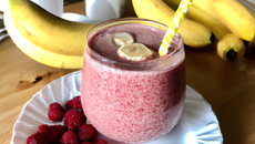Smoothie framboises et bananes