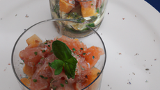 Verrine de tartare aux 2 saumons