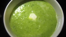 Crème de poireaux et de petits pois