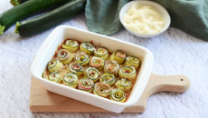 Roulé de courgette au jambon et au fromage