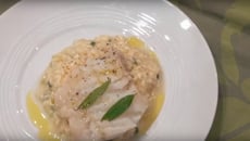 Pavé de lieu à la verveine et son risotto