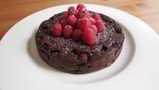 Fondant au chocolat café et framboises