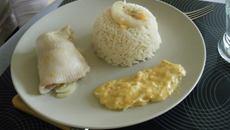 Carrelet en chemise de pamplemousse, crème d'agrumes