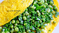 Omelette aux petits pois
