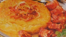 Râpé de pommes de terre lardé