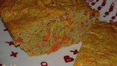 Cake aux carottes, lardons parfumé au lait de coco et au colombo