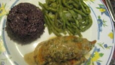 Poulet estragon riz violet