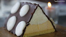 Bûche au chocolat blanc et aux fruits de la passion