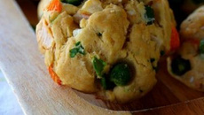 Cookies salés aux Corayas et petits pois