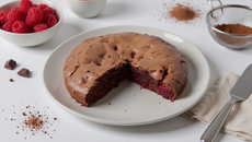 Gâteau chocolat et aux framboises