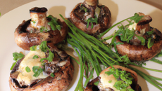 Champignons farcis au fromage de chèvre au miel et fines herbes