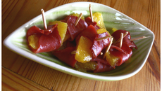 Bouchées apéritives au canard séché et à l'orange