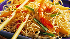 Nouilles aux asperges et crevettes