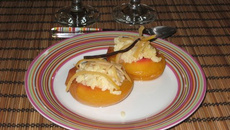 Nectarine au riz au lait et au gingembre