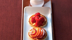 Blinis au sucre, fruits caramélisés