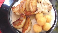 Poulet aux poires et roquefort