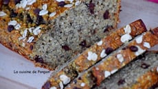 Banane bread healty aux graines de chia, noix de coco et pépites de chocolat