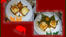 Duo de fromage sur pain d'épices chaud sauce caramel