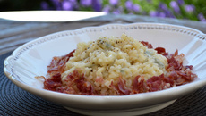 Risotto au gorgonzola et à la pancetta